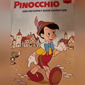 Pinocchio and His Puppet Show Adventure Book 1973 Walt Disney Productions GUC